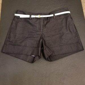 Express Factory Dark Blue Mid Rise Belted Shorts